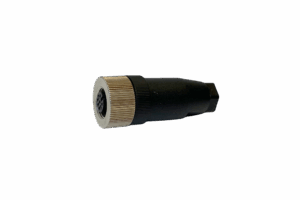 M12 female plug, 4pin without cable,black