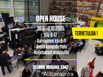 Tervetuloa Open House tapahtumaamme sekä osastollemme Alihankinta messuille